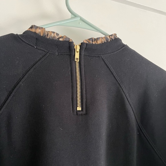 J. Crew sweatshirt. Zipper and leopard trim. - Picture 4 of 4